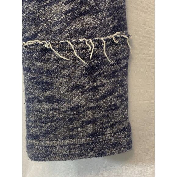 Free People Distressed Denim Body Sweater Sleeves Removable Hood Jacket Small - Picture 5 of 12